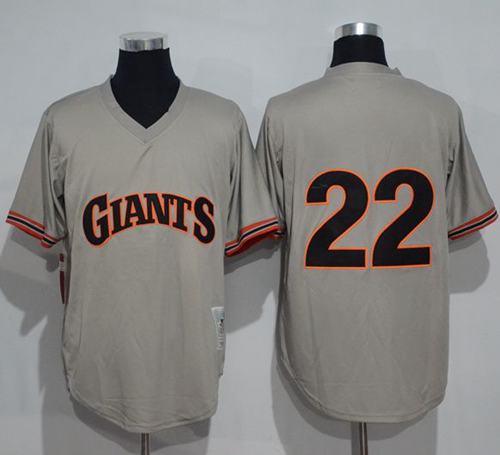 Mitchell And Ness 1989 Giants #22 Will Clark Grey Throwback Stitched MLB jerseys - Click Image to Close